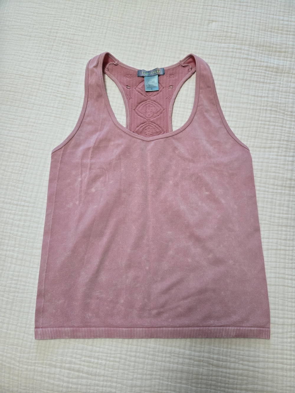 Good Luck Gem Dusty Pink Racerback Knit Tank
